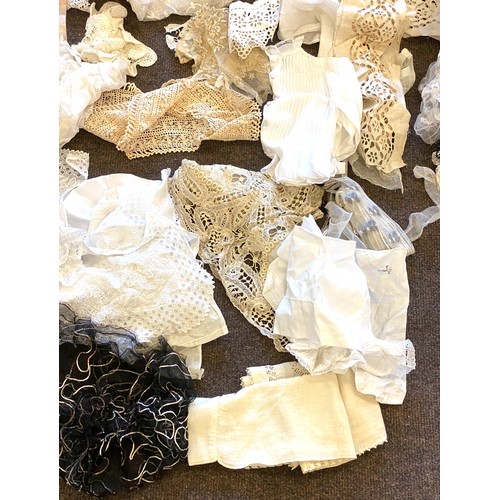 203 - Large selection antique lace pieces