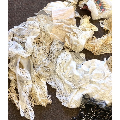 203 - Large selection antique lace pieces