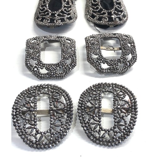 539 - Antique cut steel buckles