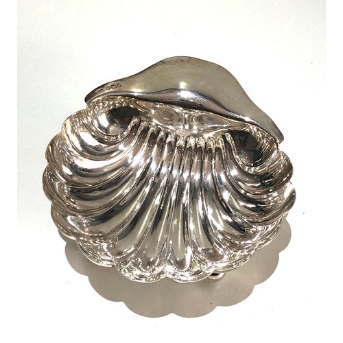 27 - Silver oyster shell bowl sheffield silver hallmarks weight 70g