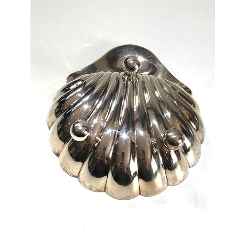 27 - Silver oyster shell bowl sheffield silver hallmarks weight 70g