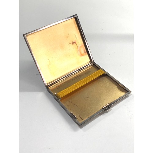 30 - Vintage engine turned cigarette case Birmingham silver hallmarks weight 132g