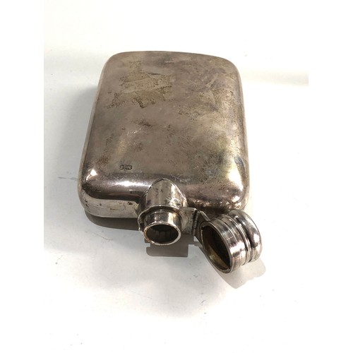 37 - Large Victorian silver hip flask by Samson Morden measures approx 15cm by 8.5cm weight 183g