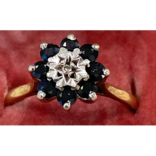 684 - 2 9ct gold rings, weight approx 5.2g, stone set ring Size approx R, gold band ring size N