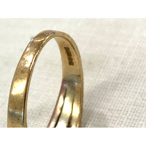 684 - 2 9ct gold rings, weight approx 5.2g, stone set ring Size approx R, gold band ring size N