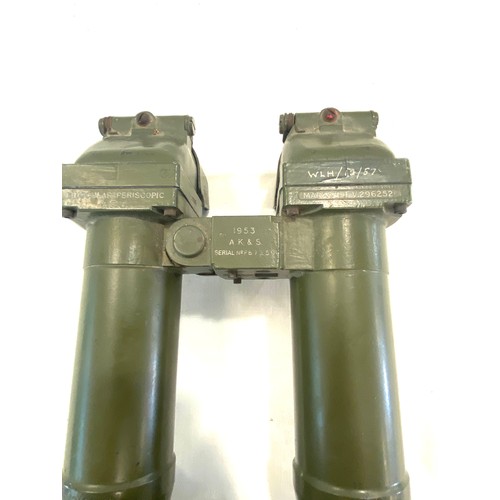 164 - Pair of 1953 Periscopic A.F.V Binoculars, one reflective mirror damaged