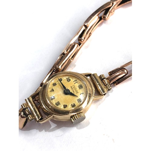 469 - 9ct gold rolex Tudor Royal ladies wristwatch watch gold bracelet weight 11.8g