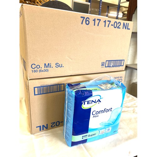 229 - 2 Boxes of 180 Tena Comfort mini pads (180 in each box 6 x 30)