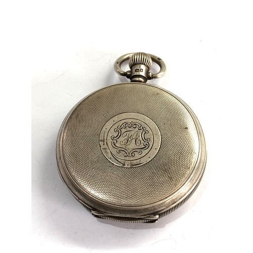 473 - Silver full hunter pocket watch spares or repair