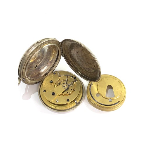 474 - Silver full hunter pocket watch spares or repair