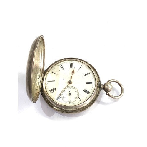 476 - Silver full hunter fusee pocket watch spares or repair