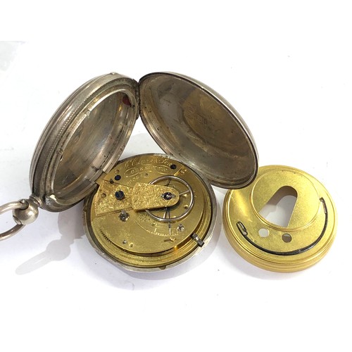 476 - Silver full hunter fusee pocket watch spares or repair