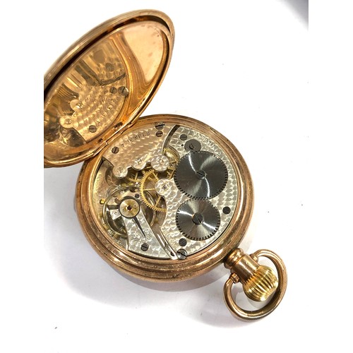 477 - Antique Gold plated open face pocket watch ticking