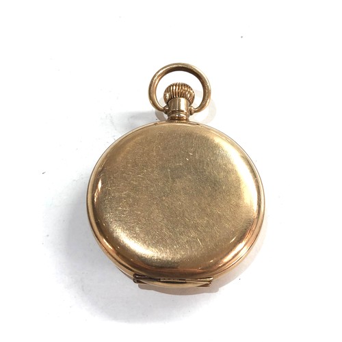 494 - Gold plated waltham full hunter pocket watch in working order but no warranty given