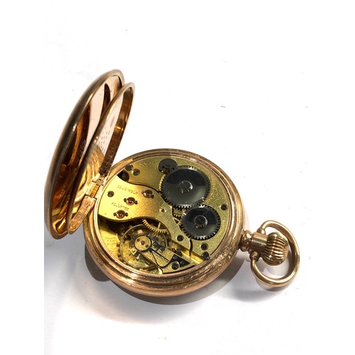 502 - Cudos gold plated open face pocket watch hand winding working order but no warranty given