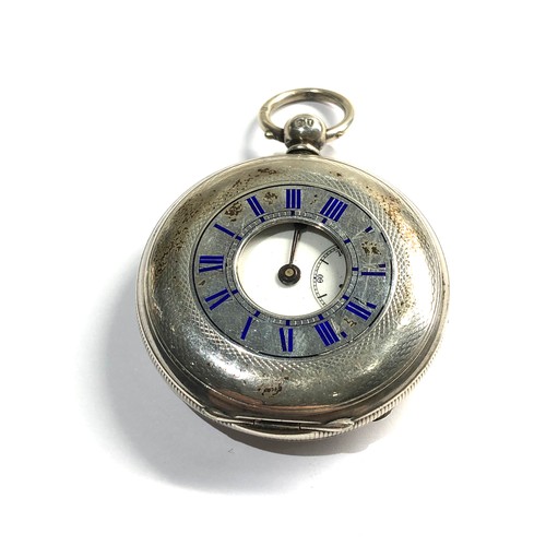 495 - Half hunter silver pocket watch non working order