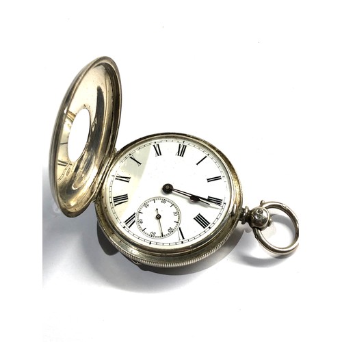 495 - Half hunter silver pocket watch non working order