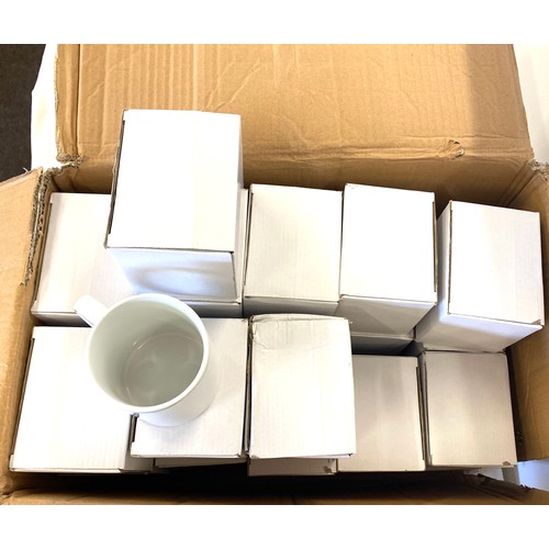 307 - Box of 29 brand new plain white mugs