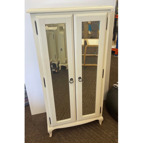 357 - 2 Door mirror fronted cabinet, measures approx 48