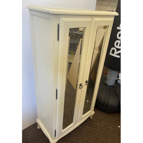 357 - 2 Door mirror fronted cabinet, measures approx 48