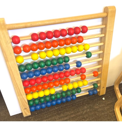 338 - Children's extra large Abacus, children's highchair / low chair with table