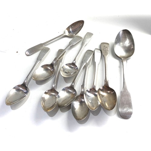 63 - Selection of antique silver spoons includes scottish and irish silver weight 160g