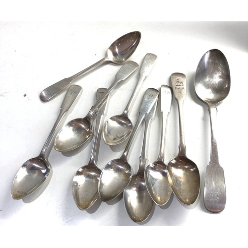 63 - Selection of antique silver spoons includes scottish and irish silver weight 160g