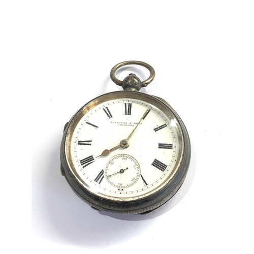 499 - Antique silver open face pocket watch fattorini & sons  spares or repair