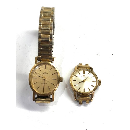 467 - 2 vintage ladies omega gold plated wrist watches spares or repair