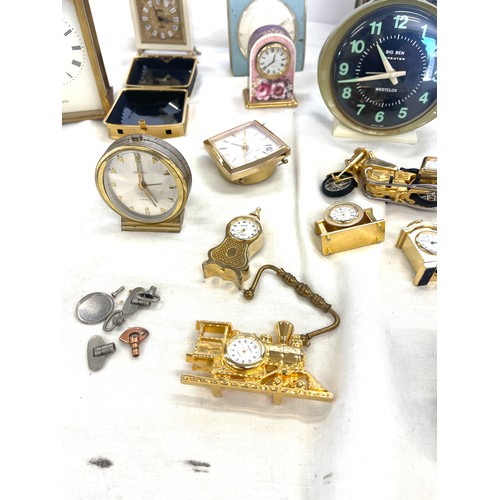 294 - Selection of mantle and alarm clocks, all untested