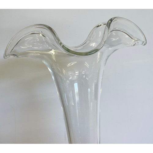 272 - Tall glass flute vase, approximate height: 18.5 inches, diameter 8.5 inches