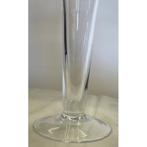 272 - Tall glass flute vase, approximate height: 18.5 inches, diameter 8.5 inches