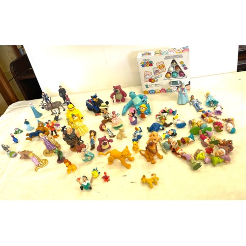 74 - Disney toy figures to include Dwarfs, Shrek, Rapunzel, cinderella, monsters, Paw patrol, Lion King, ... 