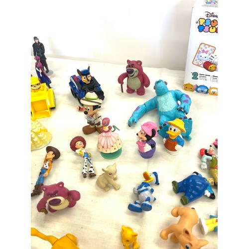 74 - Disney toy figures to include Dwarfs, Shrek, Rapunzel, cinderella, monsters, Paw patrol, Lion King, ... 