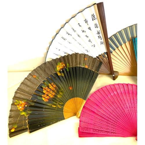 78 - Assortment vintage hand held folding fans