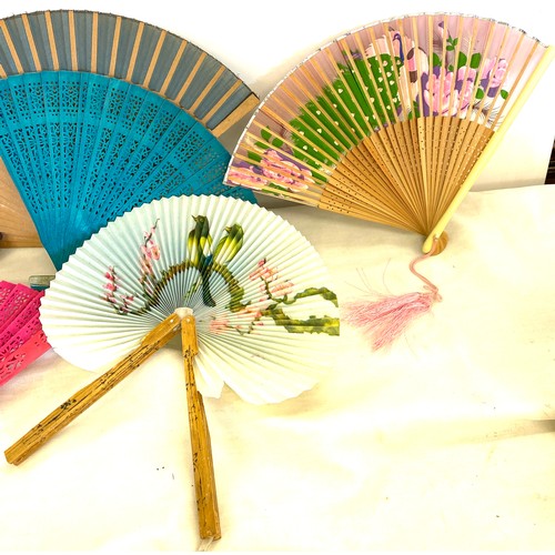 78 - Assortment vintage hand held folding fans