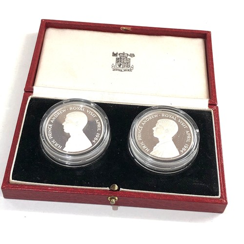 525 - Royal mint silver coins prince andrew royal visit each coin weight 56.6g total weight 113.3g