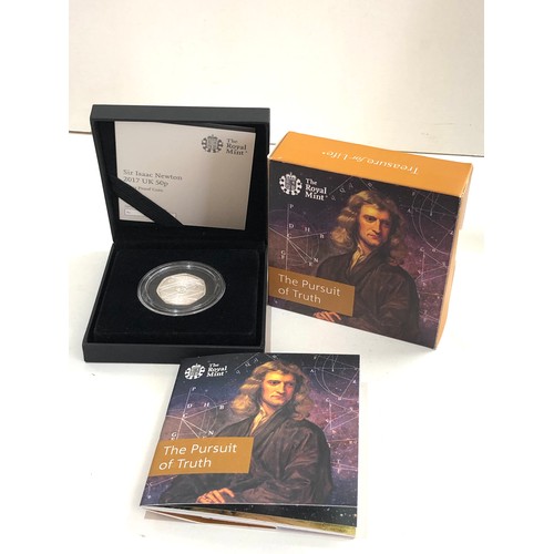 533 - The royal mint 2017 Sir Isaac Newton the pursuit of truth 50p silver Proof Coin