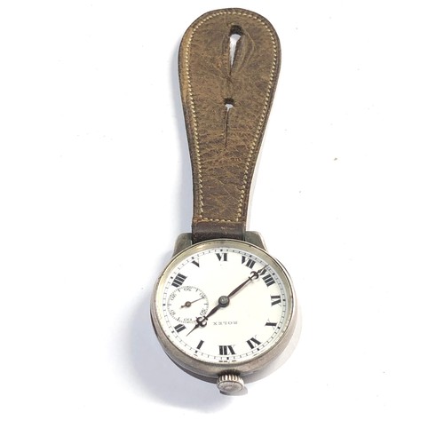 464 - A Rare silver Rolex Doctors /nurses watch circa 1920s  white enamel dial with applied Roman numerals... 