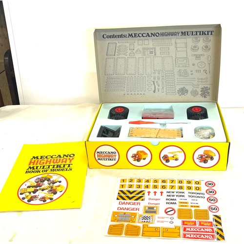 189 - New in box 1974 Meccano Highway Multikit Instructions, stickers