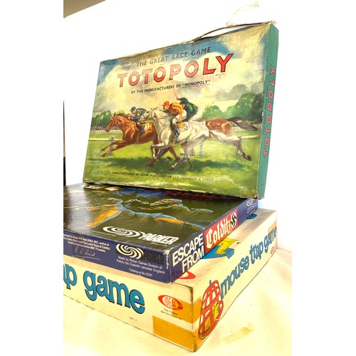 192 - Escape from Colditz complete game, Totopoly and vintage Mouse Trap