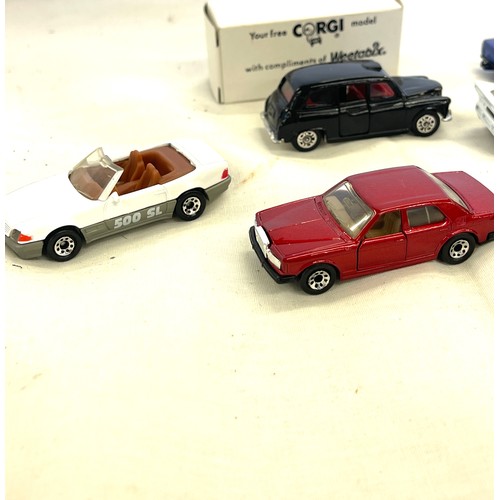 134 - Selection of Corgi and Matchbox cars includes  Dump truck etc, T Bird Turbo Coupe, etc