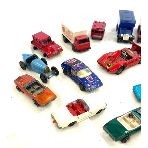 180 - Selection of vintage used toy cars to include Matchbox, Lledo etc