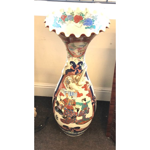 558 - 20th Century Tall Japanese Imari Hand Painted Porcelain Vase measures approx 42ins tall damage as sh... 