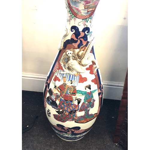 558 - 20th Century Tall Japanese Imari Hand Painted Porcelain Vase measures approx 42ins tall damage as sh... 