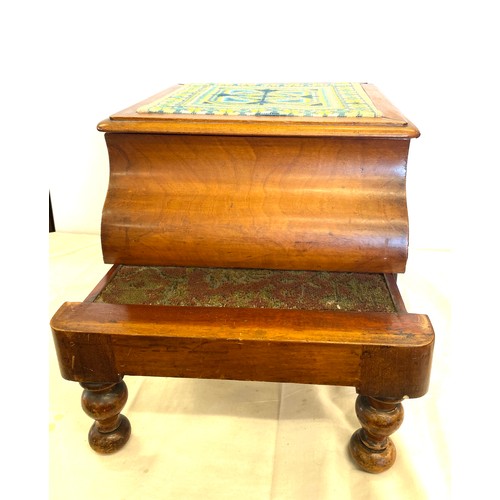 303 - Victorian mahogany commode with tapestry top