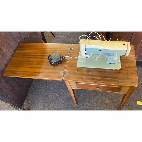 377 - Necchi Lelia 512 vintage sewing machine table, approximate measurements: Height 31 inches, Width 23 ... 