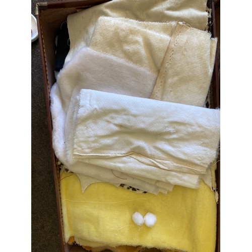 261 - Suitcases with wool, lace, cotton etc contents