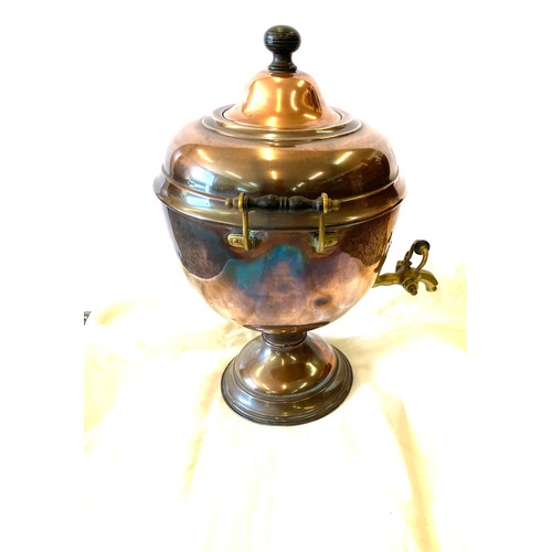 413 - Antique copper samovar, measures approx