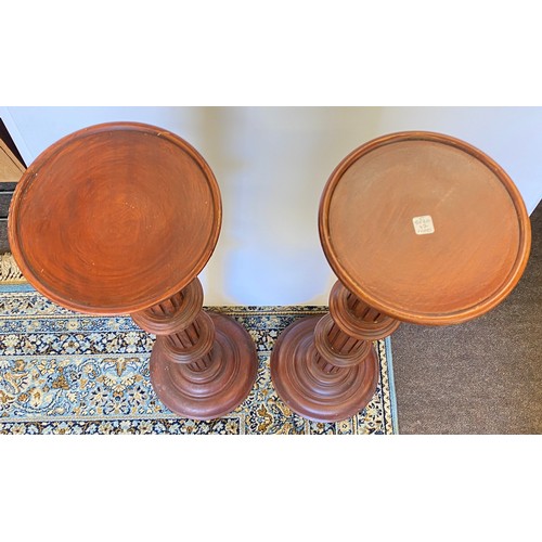 392 - 2 Matching mahogany torchere, 38.5